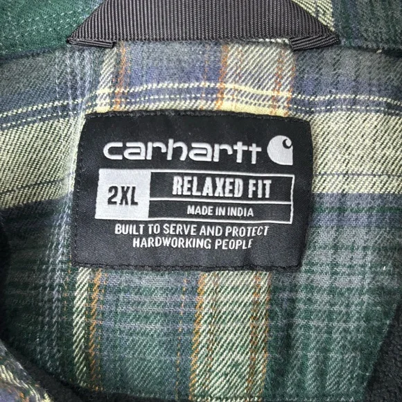 Carhartt Rugged Flex Flannel Fleece-Lined Shirt Jacket Men's Sz XXL 2XL Shacket - Picture 9 of 12
